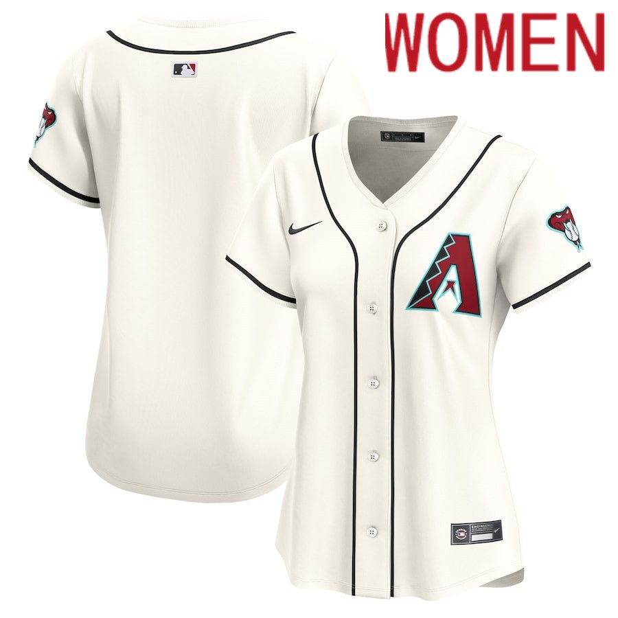 Women Arizona Diamondbacks Blank Nike White Home Limited MLB Jersey->customized mlb jersey->Custom Jersey